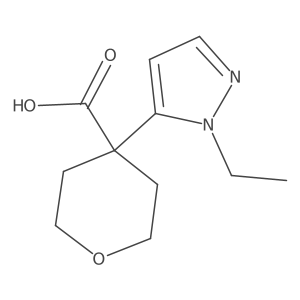 4-(1-ethyl-1H-pyrazol-5-yl)oxane-4-carboxylic acid结构式