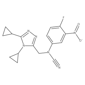 N-cyano-N-[(4,5-dicyclopropyl-4H-1,2,4-triazol-3-yl)methyl]-4-fluoro-3-nitroaniline结构式