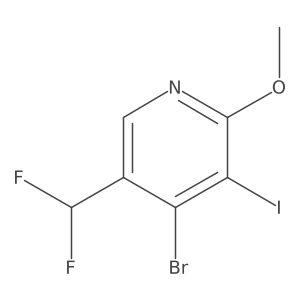 4-Bromo-5-(difluoromethyl)-3-iodo-2-methoxypyridine Structure
