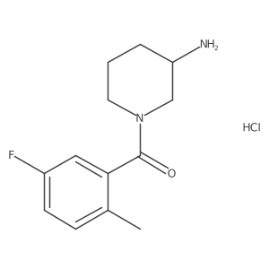 (3-Aminopiperidin-1-yl)(5-fluoro-2-methylphenyl)methanone hydrochloride结构式