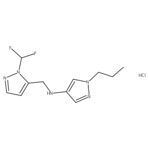 N-[[2-(difluoromethyl)pyrazol-3-yl]methyl]-1-propylpyrazol-4-amine;hydrochloride结构式