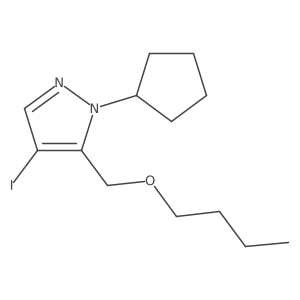 5-(butoxymethyl)-1-cyclopentyl-4-iodo-1H-pyrazole结构式