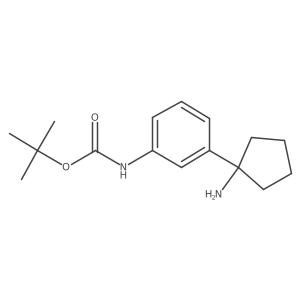 tert-butyl N-[3-(1-aminocyclopentyl)phenyl]carbamate Structure