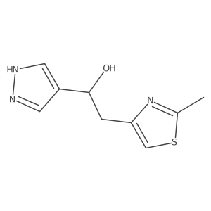 2-(2-Methyl-1,3-thiazol-4-yl)-1-(1H-pyrazol-4-yl)ethan-1-ol Structure
