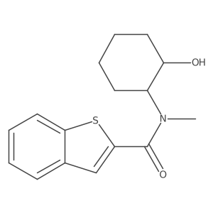 N-(2-hydroxycyclohexyl)-N-methyl-1-benzothiophene-2-carboxamide结构式