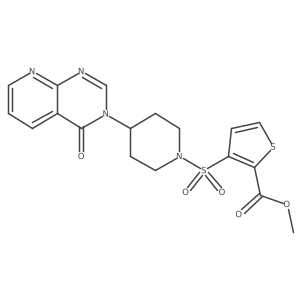 methyl 3-((4-(4-oxopyrido[2,3-d]pyrimidin-3(4H)-yl)piperidin-1-yl)sulfonyl)thiophene-2-carboxylate Structure