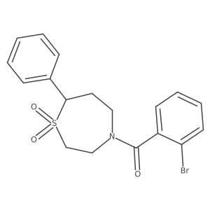 (2-Bromophenyl)(1,1-dioxido-7-phenyl-1,4-thiazepan-4-yl)methanone结构式