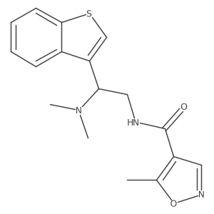 N-(2-(benzo[b]thiophen-3-yl)-2-(dimethylamino)ethyl)-5-methylisoxazole-4-carboxamide结构式