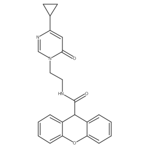 N-(2-(4-cyclopropyl-6-oxopyrimidin-1(6H)-yl)ethyl)-9H-xanthene-9-carboxamide Structure