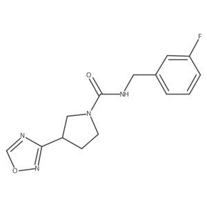 N-(3-fluorobenzyl)-3-(1,2,4-oxadiazol-3-yl)pyrrolidine-1-carboxamide结构式