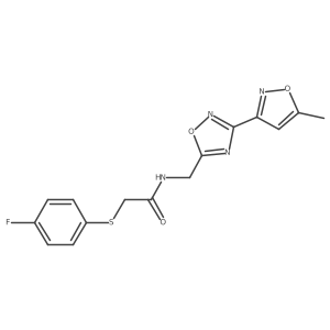 2-((4-fluorophenyl)thio)-N-((3-(5-methylisoxazol-3-yl)-1,2,4-oxadiazol-5-yl)methyl)acetamide Structure