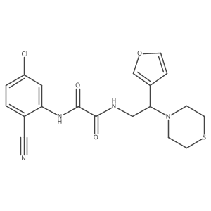 N1-(5-chloro-2-cyanophenyl)-N2-(2-(furan-3-yl)-2-thiomorpholinoethyl)oxalamide结构式
