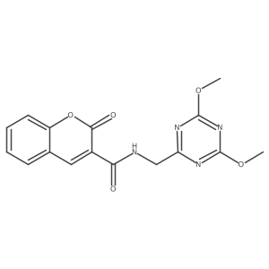 N-((4,6-dimethoxy-1,3,5-triazin-2-yl)methyl)-2-oxo-2H-chromene-3-carboxamide结构式