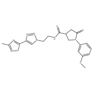 N-(2-(4-(3-methyl-1,2,4-oxadiazol-5-yl)-1H-1,2,3-triazol-1-yl)ethyl)-1-(3-(methylthio)phenyl)-5-oxopyrrolidine-3-carboxamide结构式