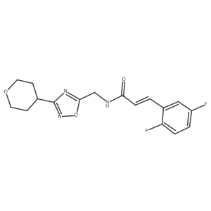 (E)-3-(2,5-difluorophenyl)-N-((3-(tetrahydro-2H-pyran-4-yl)-1,2,4-oxadiazol-5-yl)methyl)acrylamide结构式