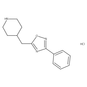 4-[(3-Phenyl-1,2,4-oxadiazol-5-yl)methyl]piperidine hydrochloride结构式
