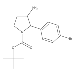tert-Butyl 3-amino-2-(4-bromophenyl)pyrrolidine-1-carboxylate Structure
