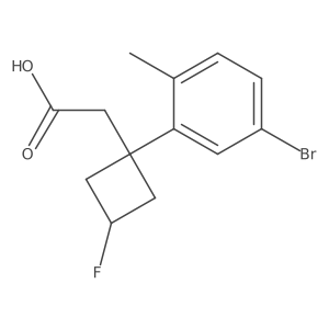 2-[(1s,3r)-1-(5-Bromo-2-methylphenyl)-3-fluorocyclobutyl]acetic acid Structure