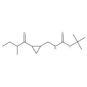 rac-tert-butyl N-{[(1R,2S)-2-(2-methylbutanoyl)cyclopropyl]methyl}carbamate结构式