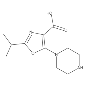 5-(Piperazin-1-yl)-2-(propan-2-yl)-1,3-oxazole-4-carboxylic acid结构式