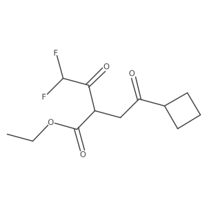 Ethyl 2-(2-cyclobutyl-2-oxoethyl)-4,4-difluoro-3-oxobutanoate结构式