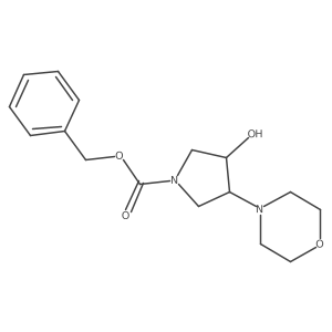 rac-benzyl (3R,4R)-3-hydroxy-4-(morpholin-4-yl)pyrrolidine-1-carboxylate结构式