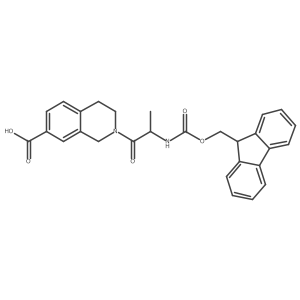 2-[(2R)-2-({[(9H-fluoren-9-yl)methoxy]carbonyl}amino)propanoyl]-1,2,3,4-tetrahydroisoquinoline-7-carboxylic acid结构式