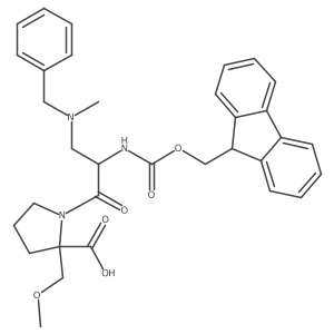 1-{3-[benzyl(methyl)amino]-2-({[(9H-fluoren-9-yl)methoxy]carbonyl}amino)propanoyl}-2-(methoxymethyl)pyrrolidine-2-carboxylic acid Structure