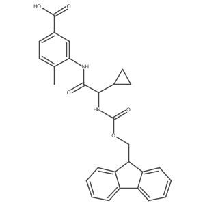 3-[2-cyclopropyl-2-({[(9H-fluoren-9-yl)methoxy]carbonyl}amino)acetamido]-4-methylbenzoic acid Structure