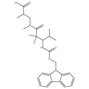 3-[3-({[(9H-fluoren-9-yl)methoxy]carbonyl}amino)-N,2,2,4-tetramethylpentanamido]-2-methylpropanoic acid Structure