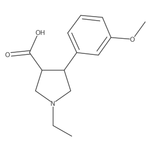 1-Ethyl-4-(3-methoxyphenyl)pyrrolidine-3-carboxylic acid结构式