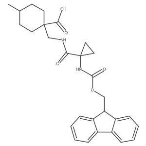 1-({[1-({[(9H-fluoren-9-yl)methoxy]carbonyl}amino)cyclopropyl]formamido}methyl)-4-methylcyclohexane-1-carboxylic acid Structure