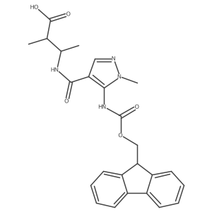 3-{[5-({[(9H-fluoren-9-yl)methoxy]carbonyl}amino)-1-methyl-1H-pyrazol-4-yl]formamido}-2-methylbutanoic acid结构式