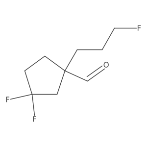 3,3-Difluoro-1-(3-fluoropropyl)cyclopentane-1-carbaldehyde结构式