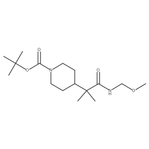 Tert-butyl 4-(1-((methoxymethyl)amino)-2-methyl-1-oxopropan-2-yl)piperidine-1-carboxylate结构式