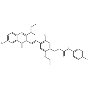 Acetamide, 2-[5-bromo-4-[[[6-bromo-2-(1-methylpropyl)-4-oxo-3(4H)-quinazolinyl]imino]methyl]-2-ethoxyphenoxy]-N-(4-fluorophenyl)-结构式