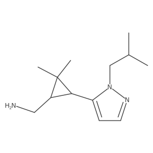 rac-[(1R,3R)-2,2-dimethyl-3-[1-(2-methylpropyl)-1H-pyrazol-5-yl]cyclopropyl]methanamine结构式