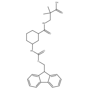 rac-3-{[(1R,3S)-3-({[(9H-fluoren-9-yl)methoxy]carbonyl}amino)cyclohexyl]formamido}-2,2-dimethylpropanoic acid结构式