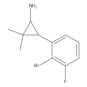 rac-(1R,3R)-3-(2-bromo-3-fluorophenyl)-2,2-dimethylcyclopropan-1-amine Structure