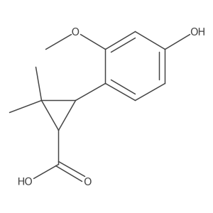 rac-(1R,3R)-3-(4-hydroxy-2-methoxyphenyl)-2,2-dimethylcyclopropane-1-carboxylic acid结构式