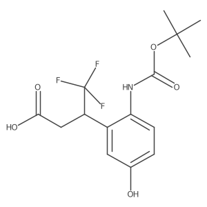 3-(2-{[(Tert-butoxy)carbonyl]amino}-5-hydroxyphenyl)-4,4,4-trifluorobutanoic acid结构式