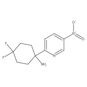 4,4-Difluoro-1-(5-nitropyridin-2-yl)cyclohexan-1-amine结构式