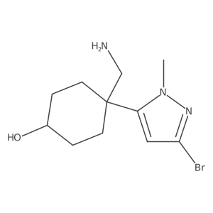 4-(aminomethyl)-4-(3-bromo-1-methyl-1H-pyrazol-5-yl)cyclohexan-1-ol Structure