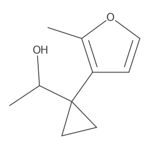 1-[1-(2-Methylfuran-3-yl)cyclopropyl]ethan-1-ol结构式
