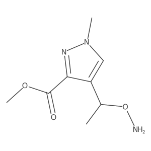 methyl 4-[1-(aminooxy)ethyl]-1-methyl-1H-pyrazole-3-carboxylate结构式