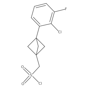 [3-(2-Chloro-3-fluorophenyl)-1-bicyclo[1.1.1]pentanyl]methanesulfonyl chloride结构式