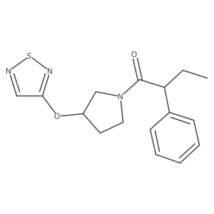 2-Phenyl-1-[3-(1,2,5-thiadiazol-3-yloxy)pyrrolidin-1-yl]butan-1-one结构式