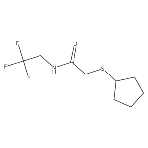 2-(cyclopentylsulfanyl)-N-(2,2,2-trifluoroethyl)acetamide结构式