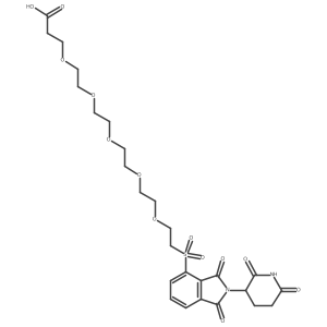 3-[2-[2-[2-[2-[2-[2-(2,6-Dioxo-3-piperidyl)-1,3-dioxo-isoindolin-4-yl]sulfonylethoxy]ethoxy]ethoxy]ethoxy]ethoxy]propanoic acid结构式