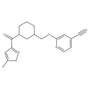 2-[[1-(5-Methyl-1,2-oxazole-3-carbonyl)piperidin-3-yl]methoxy]pyridine-4-carbonitrile Structure